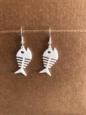 EARRING SKULL FISH
