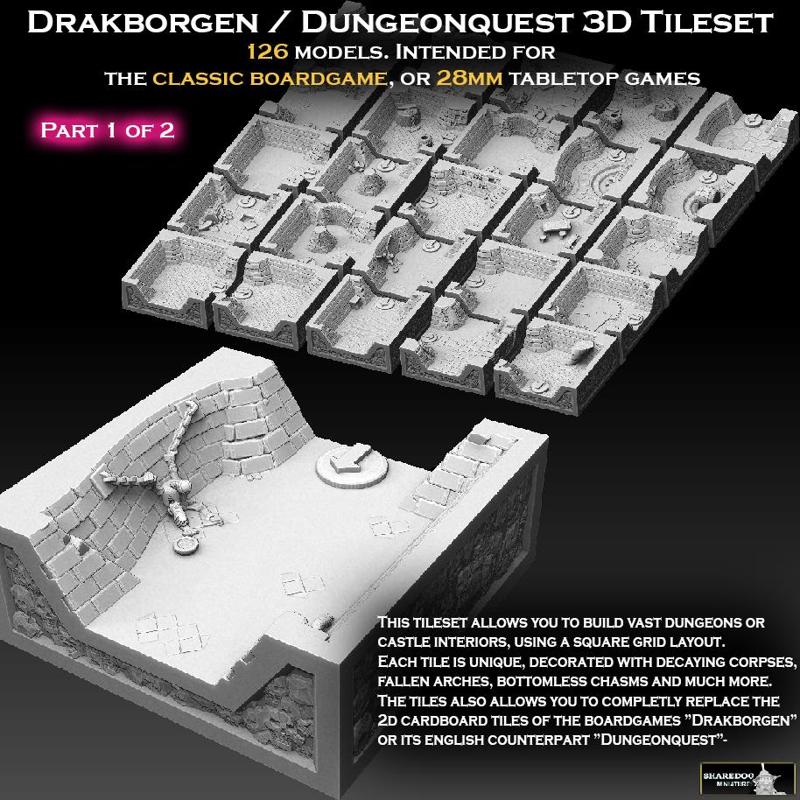 Drakborgen and Dungeonquest 3D Tile Set Part 1 of 2