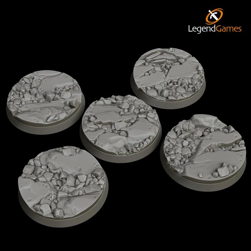 LegendGames Natural Stone Bases - 40mm Round x5