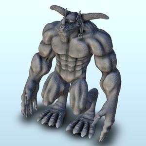 Massive horned beast - Creature Darkness War 15mm 20mm 28mm 32mm