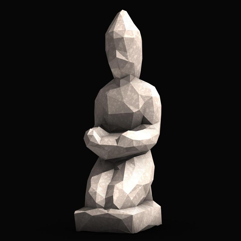 Buddha Candle Holder Low Poly