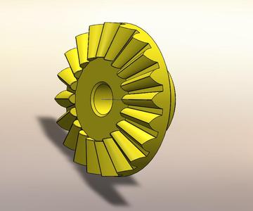 2 Gears at 90°, large and small