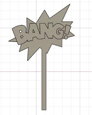 Bang! Cake Topper