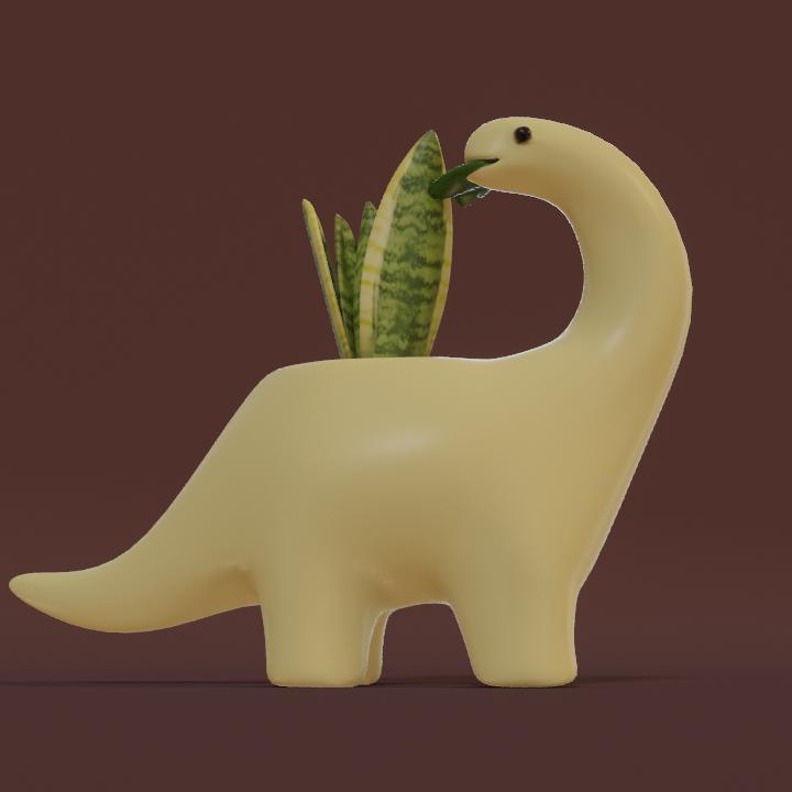 Planter of dinosaur for cacti, succulents plants for the home