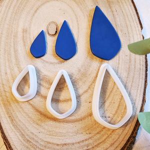 Polymer clay cutters Teardrop shape 25mm, 35 mm, 50 mm