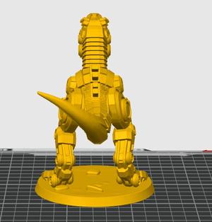 Robotic Tyrannosaurus Rex - One Piece 3D Model with Platform