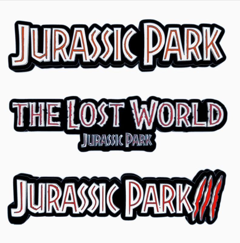 3x JURASSIC PARK TRILOGY FONT Logo Displays by MANIACMANCAVE3D