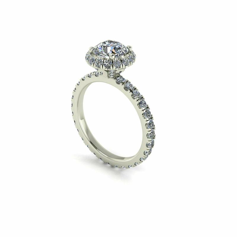 Pav Solitaire Diamond Ring R3