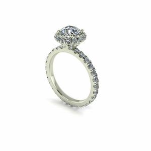 Pav Solitaire Diamond Ring R3