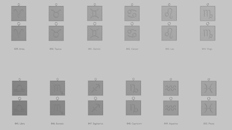 🔮 Horoscope Symbol Pendant Pack – Original Blend STL Collection ♈♓