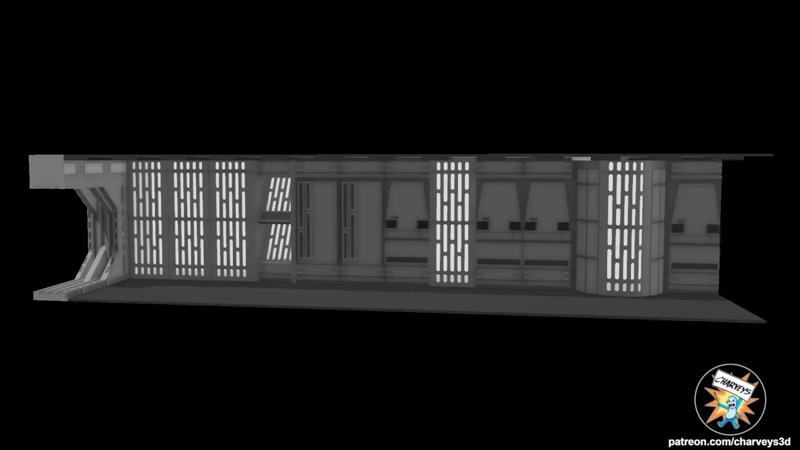 Star Wars Death Star Corridor Shelf Diorama for action figures