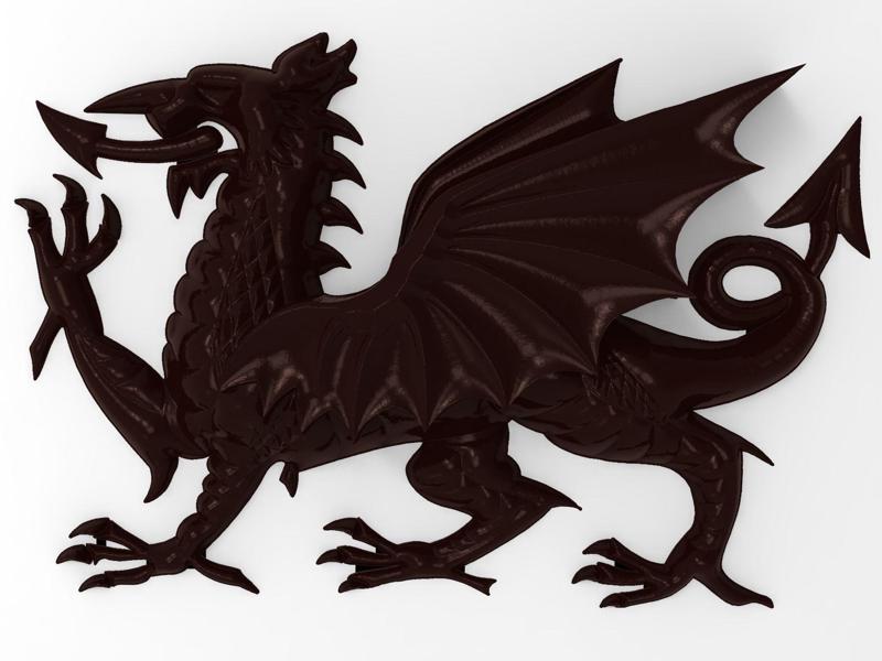 Welsh Dragon bas relief for CNC