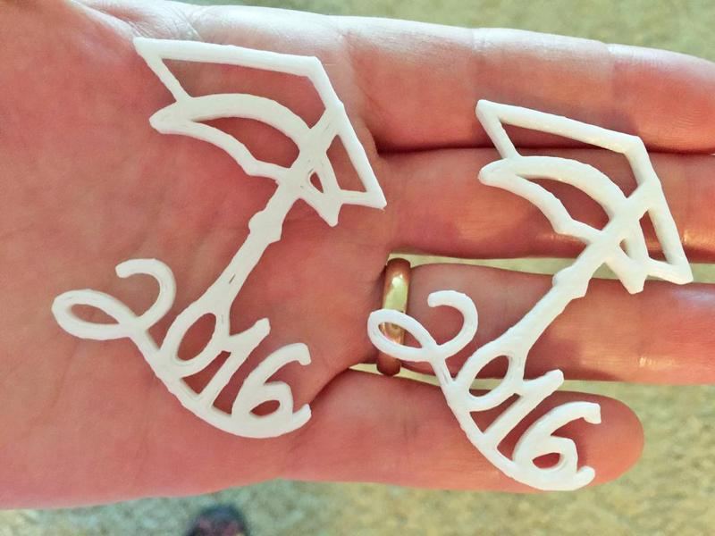 Graduation 2016 Card Front or Key Ring Zipper Pull