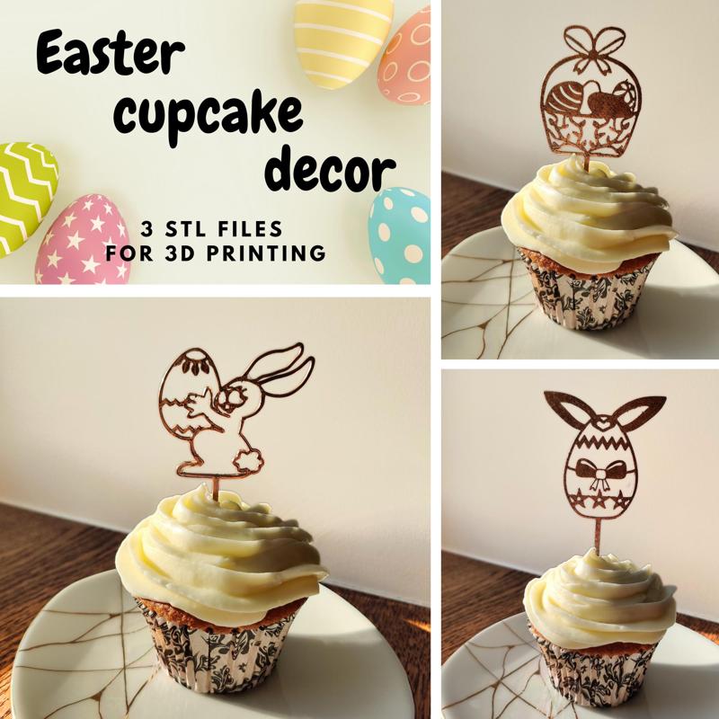 EASTER CUPCAKE TOPPERS (3STL)