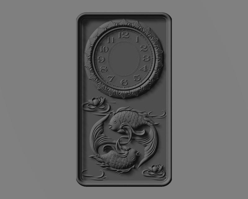 fish clock cnc design