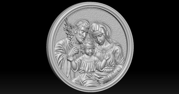 Holy Family Pendant 3D print model