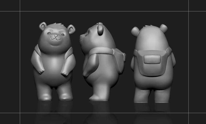 Cartoon Bear for 3D Printing