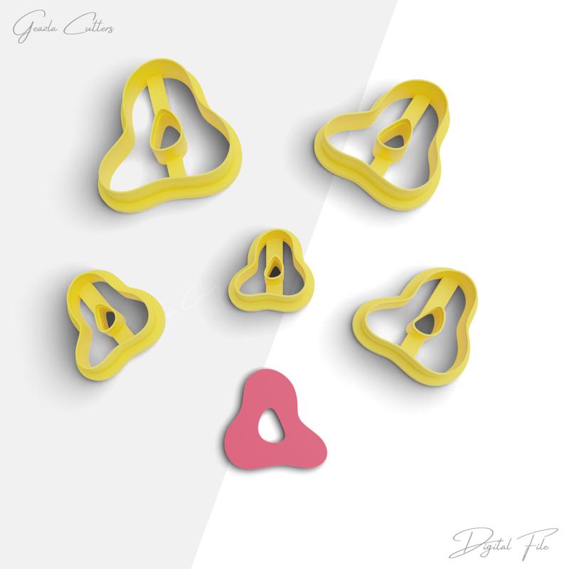 Organic Blob Clay Cutter, Organic Polymer Clay Earring Cutter, 2 Cutter Version, 5 Sizes Included, Digital STL File, No: 844