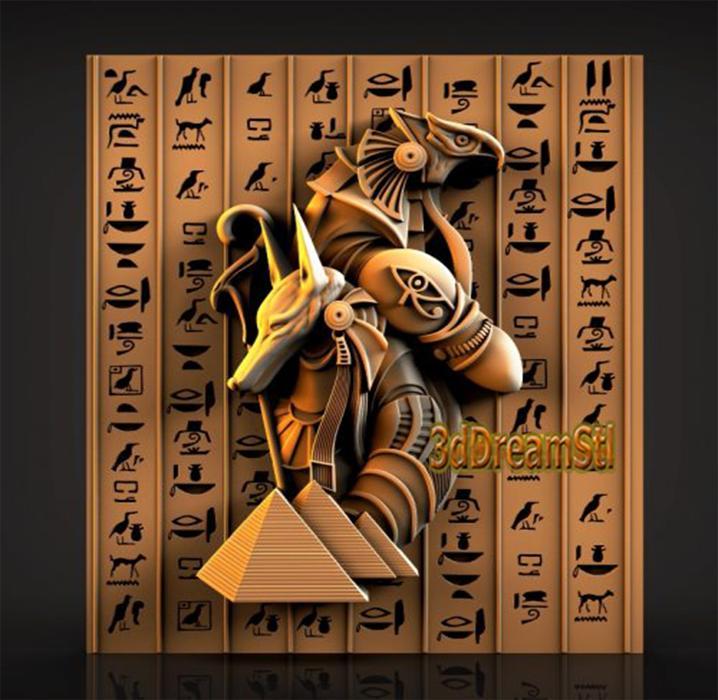 Egyptian Gods STL model, CNC router engraver, artcam, aspire, cnc files, wood, art, wall decor, CNC