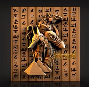 Egyptian Gods STL model, CNC router engraver, artcam, aspire, cnc files, wood, art, wall decor, CNC