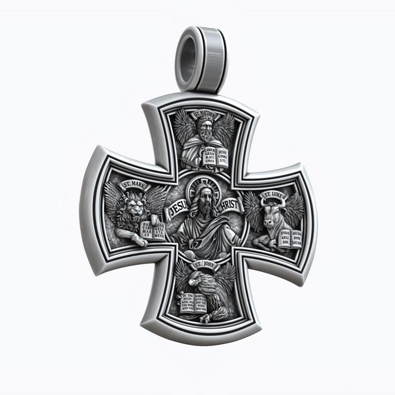 Jesus Christ and Gospels Saints Christian Gothic Cross