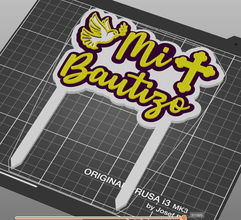 Topper "Mi Bautizo" - Cake Decoration