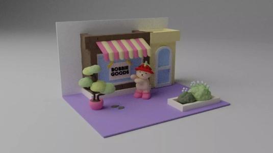 Bobbie goods store window model
