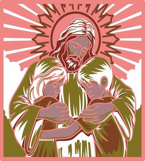 jesus multilayer painting