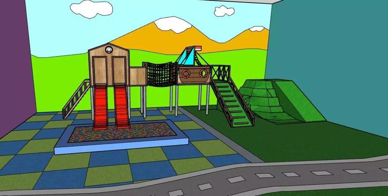 Colorful Indoor Playground  Classic Indonesian Wooden