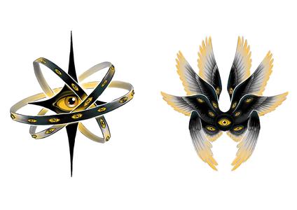 Seraphim, Cherubim, apocryphal angels, wall art 2d lithophany key ring pendant