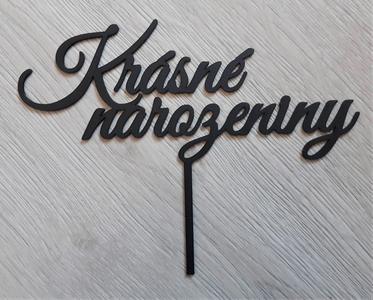 Krásné narozeniny / Beautiful Birthday cake topper template