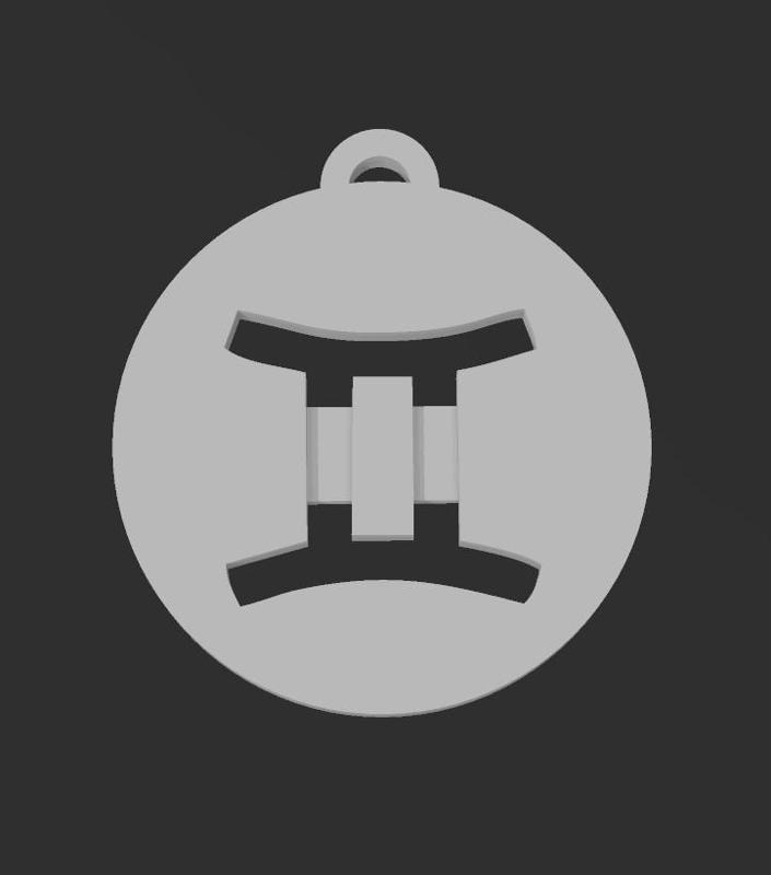 Gemini keychain necklace HD 16