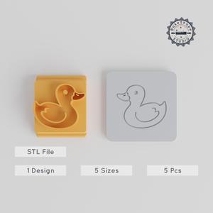 Duck Stamp Tile Set for Clay, Cookies & Fondant, 5 Motif Sizes, Animal Wildlife Decoration