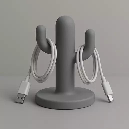 Desert Silhouette Cactus USB Cable Organizer