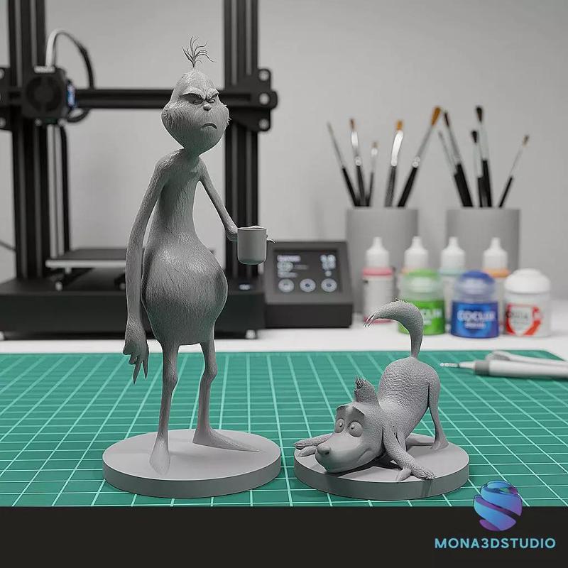 The Grinch and Max - 3D Printable Christmas Set