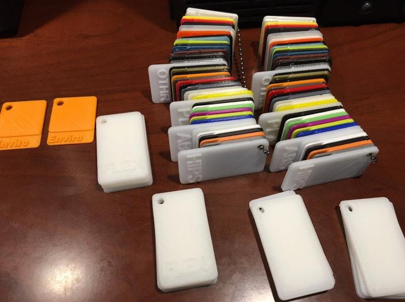 Labeled Filament Color Sample Chip