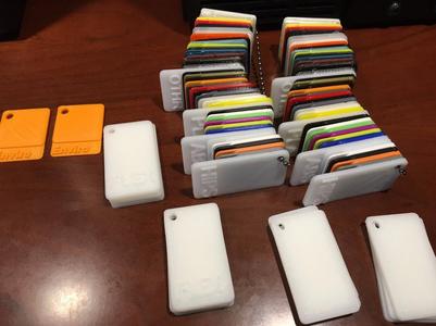 Labeled Filament Color Sample Chip