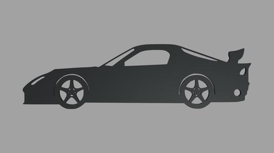 Key Ring Silhouette Mazda Rx7 Veilside Fortune Tokyo Drift Coupe 2007