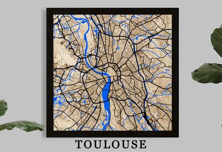 Toulouse city map - Multi Layer - highways roads water