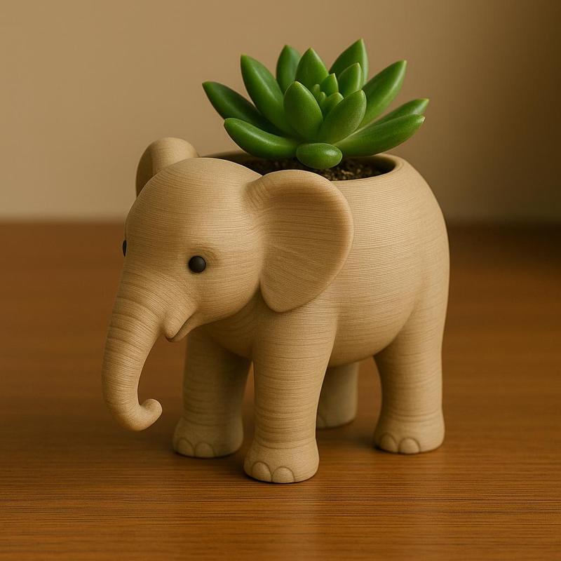 Cute Elephant Planter – Adorable Animal Flower Pot STL