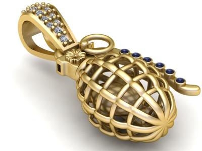 HAND GRENADE PENDANT 3D PRINTABLE MODEL