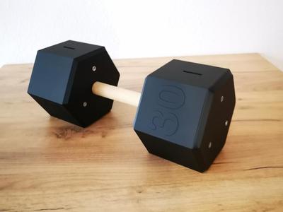 Hexagon dumbbell 10 kg piggy bank