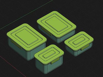 Miniature Food Storage Box (4 sizes) 1/12 scale for Doll Furniture, Doll House - Digital STL files for 3d Printing