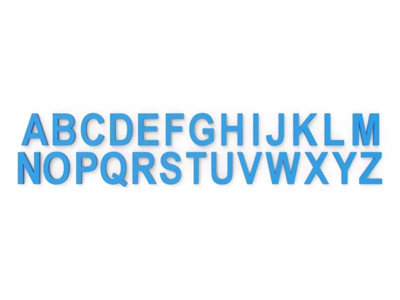 3D Printable English Alphabets -A-Z - Arial Font - 20mm