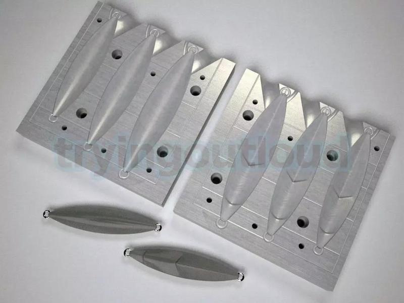 80-100-120 GR  Flat Fall Slug MEtal Jig Mold