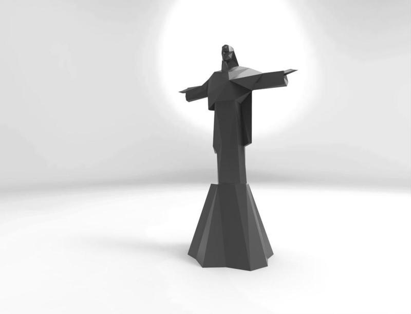 Low Poly Statue of Christ the Redeemer in Rio De Janeiro 