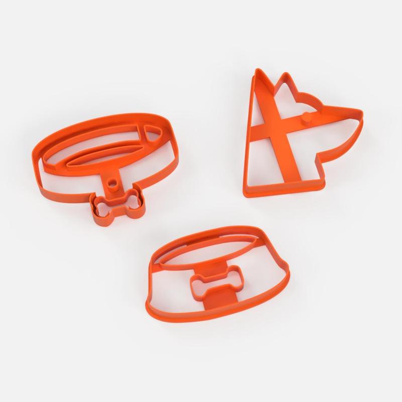 dogs x3 cookie cutter (set 2) - Dog cookie cutters x3 (set 2)