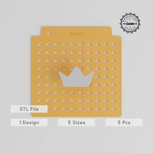 Royal Crown Sprinkle Stencil Set, 5 Sizes, Compatible with Sugar & Cocoa, Perfect for Edible Glitter Designs