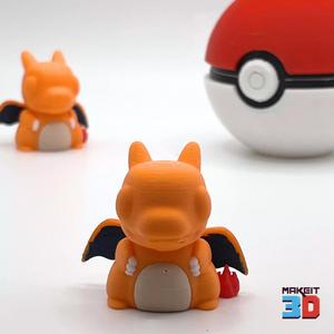 3D Printable ChibiCharzrd With Print in Place PokebaII