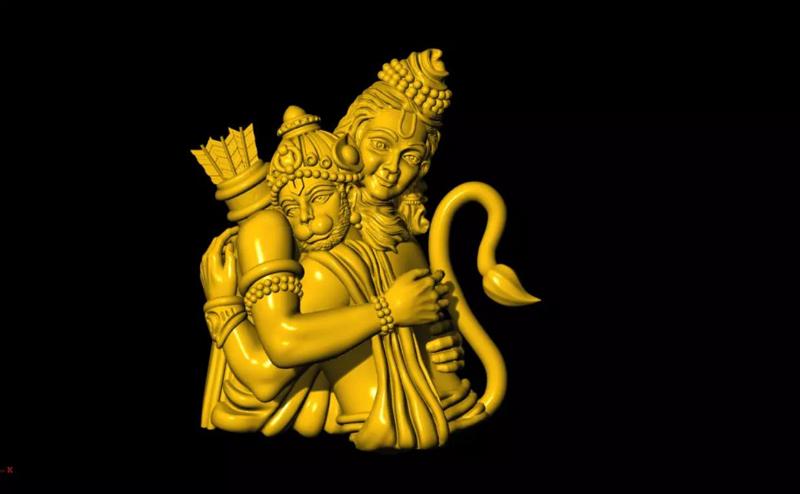 Ram with Hanuman 3D Printable Model